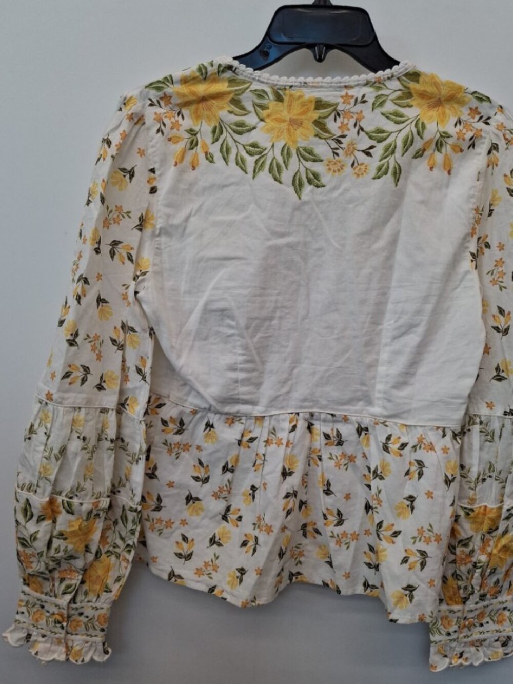 FARM Rio for Anthropologie Floral Embroidered Puff-Sleeve Blouse - NWOT  Small - Picture 5 of 8